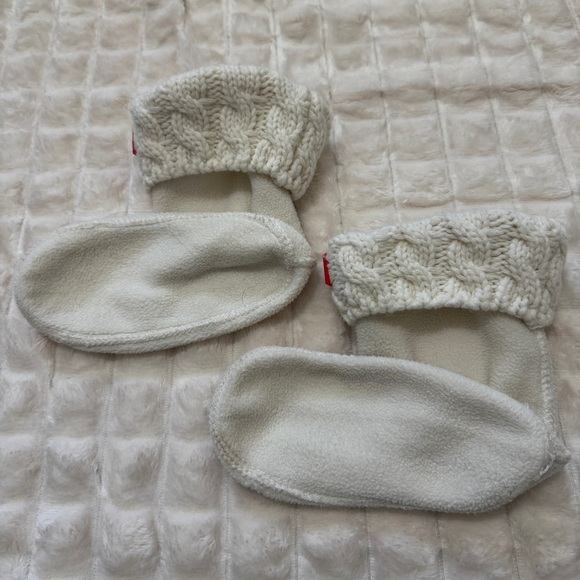 Hunter Youth Small Ivory Cable Knit Fleece Boot Socks ~ Base Layer Inserts - Picture 3 of 6